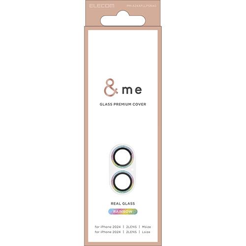 エレコム(ELECOM) PM-A24AFLLP5RAG ﾚｲﾝﾎﾞｰ iPhone16/Plus用ｶﾒﾗﾌｨﾙﾑ ｶﾞﾗｽ ｶﾒﾗ全体保護 指紋/飛散防止