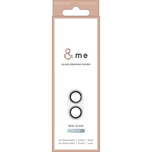 エレコム(ELECOM) PM-A24AFLLP5SVG(ｼﾙﾊﾞｰ) iPhone16/Plus用ｶﾒﾗﾌｨﾙﾑ ｶﾞﾗｽ ｶﾒﾗ全体保護 指紋/飛散防止