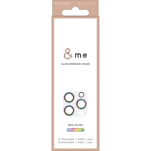 エレコム(ELECOM) PM-A24CFLLP5RAG ﾚｲﾝﾎﾞｰ iPhone16 Pro/Max用ｶﾒﾗﾌｨﾙﾑ ｶﾞﾗｽ ｶﾒﾗ全体保護 指紋/飛散防止