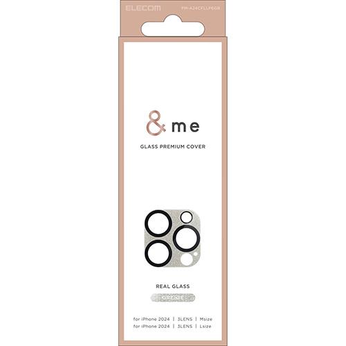 エレコム(ELECOM) PM-A24CFLLP6GB(ｸﾞﾚｰｼﾞｭ) iPhone16 Pro/Max用ｶﾒﾗﾌｨﾙﾑ ｶﾞﾗｽ ｶﾒﾗ全体保護 指紋/飛散防止