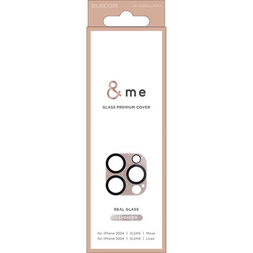 エレコム(ELECOM) PM-A24CFLLP6PU(ﾗﾍﾞﾝﾀﾞｰ) iPhone16 Pro/Max用ｶﾒﾗﾌｨﾙﾑ ｶﾞﾗｽ ｶﾒﾗ全体保護 指紋/飛散防止