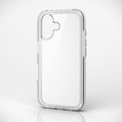 エレコム(ELECOM) PM-A24AHVAIR2WH(ホワイト×クリア) iPhone16 ケース ハイブリッド カバー 衝撃吸収 軽量 カメラレンズ保護設計 MUBRAIN