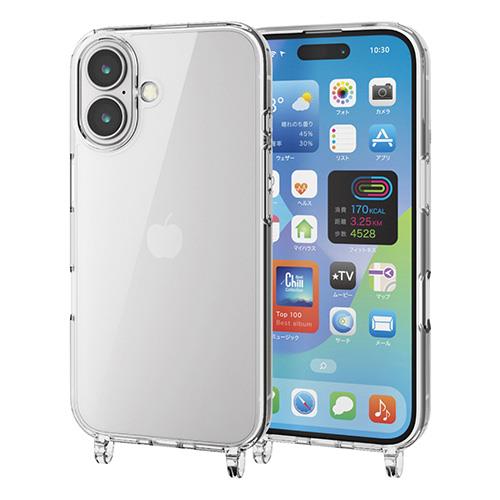 エレコム(ELECOM) PM-A24AHVCKSHCR(ｸﾘｱ) iPhone16用ｹｰｽ ﾊｲﾌﾞﾘｯﾄﾞ 衝撃吸収 ｶﾒﾗﾚﾝｽﾞ保護設計