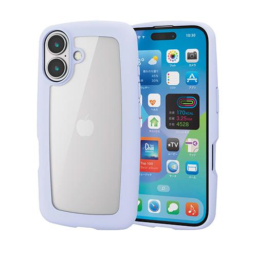 エレコム(ELECOM) PM-A24AHVPPU(ﾗﾍﾞﾝﾀﾞｰ) iPhone16用ｹｰｽ ﾊｲﾌﾞﾘｯﾄﾞ 衝撃吸収 軽量 ｶﾒﾗ周り保護