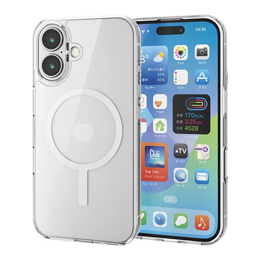 エレコム(ELECOM) PM-A24AMAG02WH ﾎﾜｲﾄ iPhone16用ｹｰｽ ｶﾒﾗﾚﾝｽﾞ保護設計 磁力吸着ﾜｲﾔﾚｽ充電対応