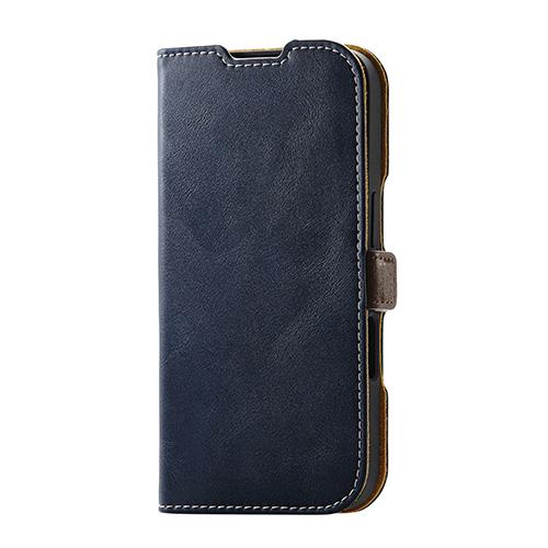 エレコム(ELECOM) PM-A24APLFYNV ﾈｲﾋﾞｰ iPhone16用ｹｰｽ ﾚｻﾞｰ 手帳型 ﾏｸﾞﾈｯﾄ ﾌﾗｯﾌﾟ 衝撃吸収 ｽﾘﾑ