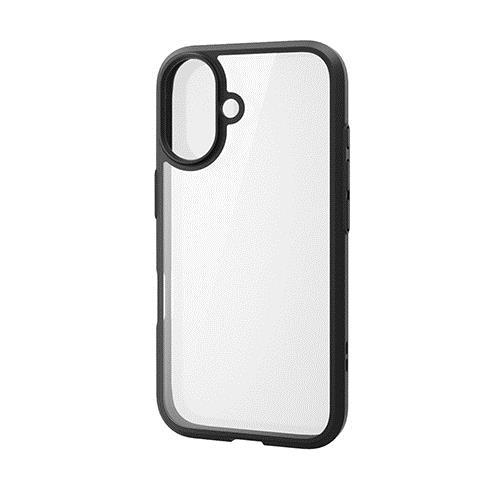 エレコム(ELECOM) PM-A24ATS3BK ﾌﾞﾗｯｸ iPhone16用ｹｰｽ ﾊｲﾌﾞﾘｯﾄﾞ 衝撃吸収 軽量 薄型 ｶﾞﾗｽﾌｨﾙﾑ付