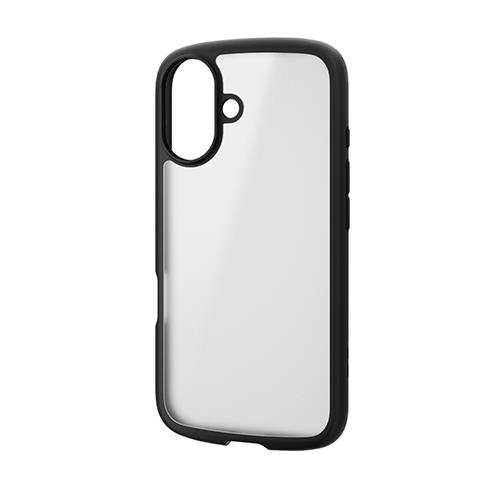 エレコム(ELECOM) PM-A24ATSLFCSBK(ﾌﾞﾗｯｸ) iPhone16用ｹｰｽ ﾊｲﾌﾞﾘｯﾄﾞ 衝撃吸収 軽量 ｶﾒﾗﾚﾝｽﾞ保護設計