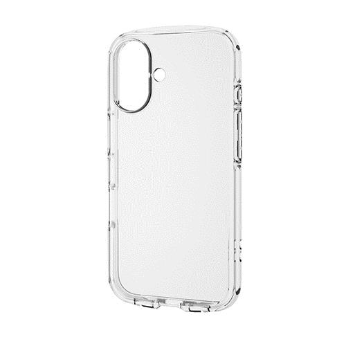 エレコム(ELECOM) PM-A24ATSLUCCR ｸﾘｱ iPhone16用ｹｰｽ ｿﾌﾄ ｶﾊﾞｰ 耐衝撃 ｶﾒﾗﾚﾝｽﾞ保護設計 ｽﾄﾗｯﾌﾟﾎｰﾙ付