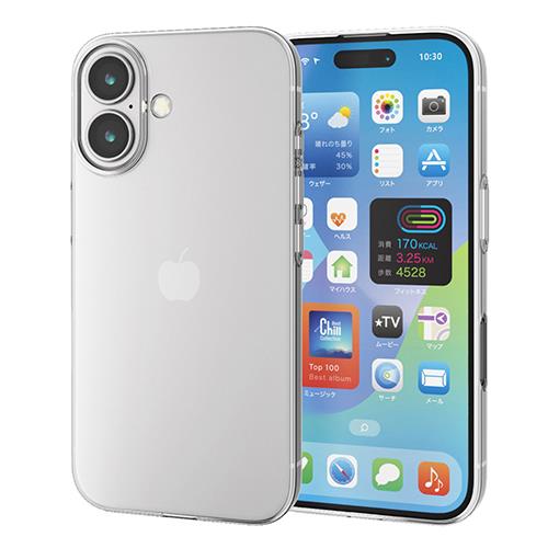 エレコム(ELECOM) PM-A24AUCUCR(ｸﾘｱ) iPhone16用ｹｰｽ ｿﾌﾄ ｶﾊﾞｰ 衝撃吸収 超軽量 薄型 ｶﾒﾗﾚﾝｽﾞ保護設計