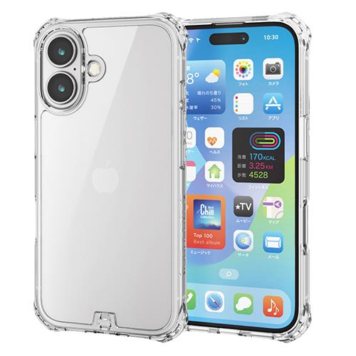 エレコム(ELECOM) PM-A24AZEROT2CR ｸﾘｱ iPhone16用ｹｰｽ ﾊｲﾌﾞﾘｯﾄﾞ ﾌｫﾙﾃｨﾓ 衝撃吸収 黄変防止 ﾌｨﾙﾑ付