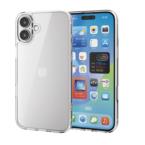 エレコム(ELECOM) PM-A24BHVCG1CR(ｸﾘｱ) iPhone 16 Plus用ｹｰｽ ﾊｲﾌﾞﾘｯﾄﾞ 衝撃吸収 ｶﾒﾗﾚﾝｽﾞ保護設計