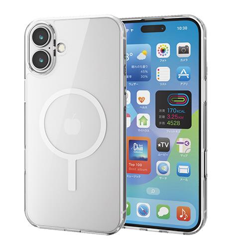 エレコム(ELECOM) PM-A24BMAG02WH(ﾎﾜｲﾄ) iPhone 16 Plus用ｹｰｽ ｶﾒﾗﾚﾝｽﾞ保護設計 磁力吸着ﾜｲﾔﾚｽ充電対応