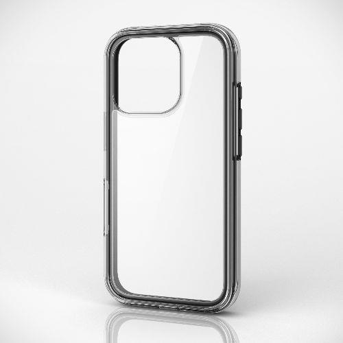 エレコム(ELECOM) PM-A24CHVAIR2BK(ブラック×クリア) iPhone16 Pro ケース ハイブリッド 衝撃吸収 軽量 カメラレンズ保護設計 MUBRAIN
