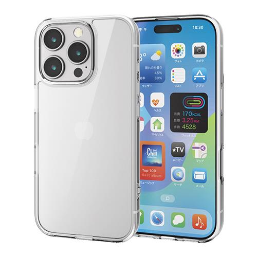 エレコム(ELECOM) PM-A24CHVCG1CR ｸﾘｱ iPhone16 Pro用ｹｰｽ ﾊｲﾌﾞﾘｯﾄﾞ 衝撃吸収 ｶﾒﾗﾚﾝｽﾞ保護設計 硬度9H