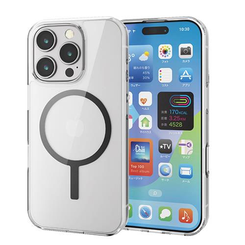 エレコム(ELECOM) PM-A24CMAG02BK ﾌﾞﾗｯｸ iPhone16 Pro用ｹｰｽ ｶﾒﾗﾚﾝｽﾞ保護設計 磁力吸着ﾜｲﾔﾚｽ充電対応