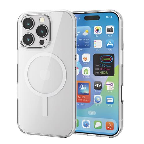 エレコム(ELECOM) PM-A24CMAG02WH(ﾎﾜｲﾄ) iPhone16 Pro用ｹｰｽ ｶﾒﾗﾚﾝｽﾞ保護設計 磁力吸着ﾜｲﾔﾚｽ充電対応