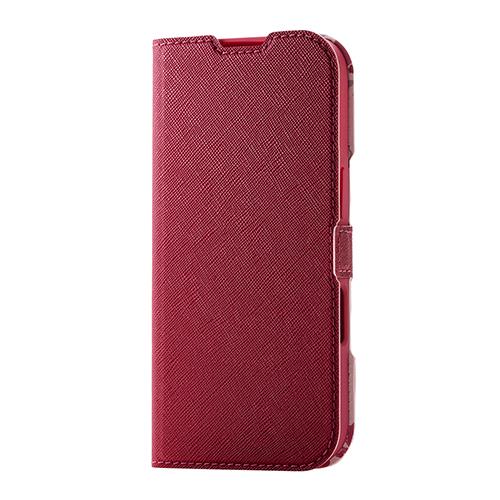 エレコム(ELECOM) PM-A24CPLFUJPND(ﾃﾞｨｰﾌﾟﾋﾟﾝｸ) iPhone16 Pro用ｹｰｽ ﾚｻﾞｰ 手帳型 ﾏｸﾞﾈｯﾄ ﾌﾗｯﾌﾟ 衝撃吸収