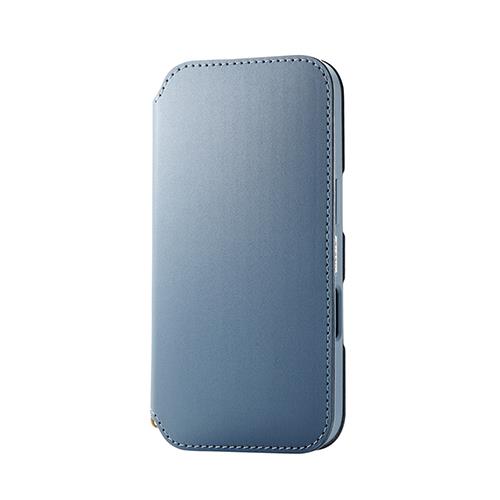 エレコム(ELECOM) PM-A24CPLFY2BU ﾌﾞﾙｰ iPhone16 Pro用ｹｰｽ ﾚｻﾞｰ 手帳型 ﾏｸﾞﾈｯﾄ ﾌﾗｯﾌﾟ 衝撃吸収