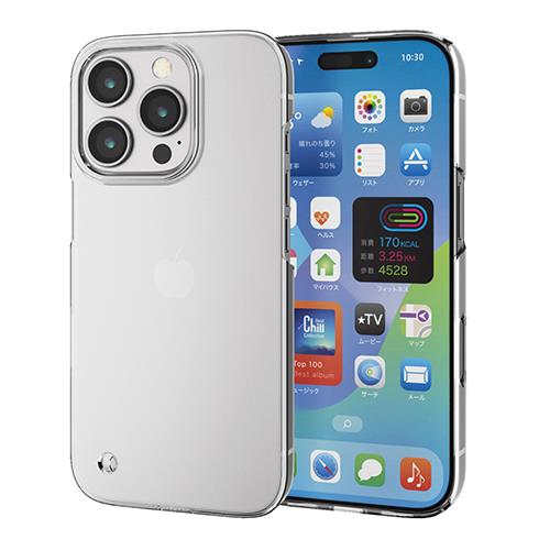 エレコム(ELECOM) PM-A24CPVKCR(ｸﾘｱ) iPhone16 Pro用ｹｰｽ ﾊｰﾄﾞ ｶﾊﾞｰ 軽量 薄型 ｶﾒﾗﾚﾝｽﾞ保護設計 UVｺｰﾄ