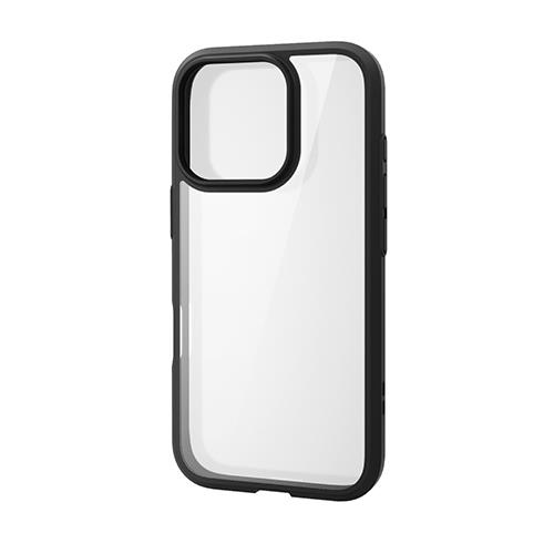 エレコム(ELECOM) PM-A24CTS3BK(ﾌﾞﾗｯｸ) iPhone16 Pro用ｹｰｽ ﾊｲﾌﾞﾘｯﾄﾞ 衝撃吸収 軽量 薄型 ｶﾞﾗｽﾌｨﾙﾑ付