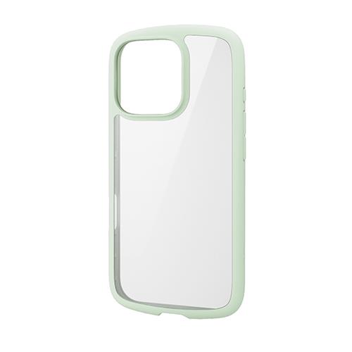 エレコム(ELECOM) PM-A24CTSLFCGNL(ﾋﾟｽﾀﾁｵｸﾞﾘｰﾝ) iPhone16 Pro用ｹｰｽ ﾊｲﾌﾞﾘｯﾄﾞ 衝撃吸収 ｶﾒﾗ周り保護