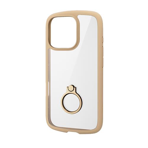 エレコム(ELECOM) PM-A24CTSLFCRBE ｶﾌｪｵﾚ iPhone16 Pro用ｹｰｽ ﾊｲﾌﾞﾘｯﾄﾞ 衝撃吸収 軽量 ｶﾒﾗﾚﾝｽﾞ保護設計