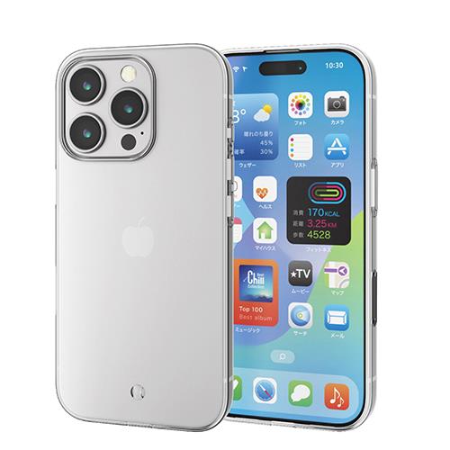 エレコム(ELECOM) PM-A24CUCTCR(ｸﾘｱ) iPhone16 Pro用ｹｰｽ ｿﾌﾄ ｶﾊﾞｰ 衝撃吸収 薄型 ｶﾒﾗﾚﾝｽﾞ保護設計