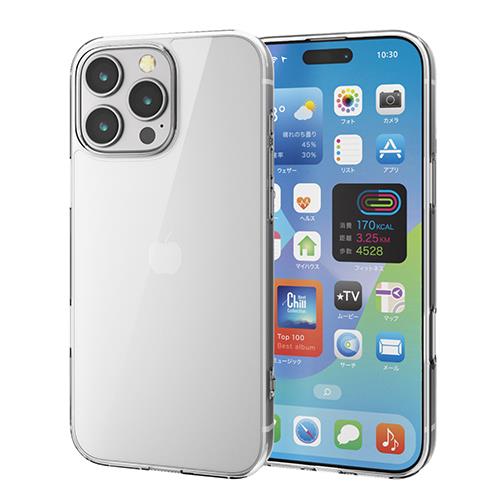 エレコム(ELECOM) PM-A24DHVCKCR(ｸﾘｱ) iPhone16 Pro Max用ｹｰｽ ﾊｲﾌﾞﾘｯﾄﾞ 衝撃吸収 ｶﾒﾗﾚﾝｽﾞ保護設計