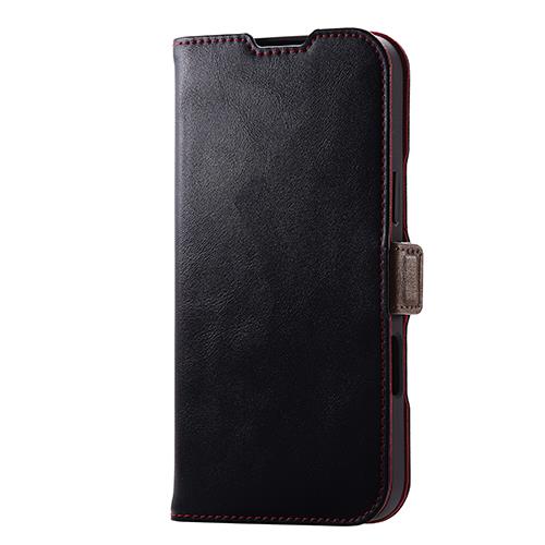 エレコム(ELECOM) PM-A24DPLFYBK(ﾌﾞﾗｯｸ) iPhone16 Pro Max用ｹｰｽ ﾚｻﾞｰ 手帳型 ﾏｸﾞﾈｯﾄ ﾌﾗｯﾌﾟ 衝撃吸収 ｽﾘﾑ
