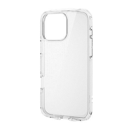 エレコム(ELECOM) PM-A24DTSLACR(ｸﾘｱ) iPhone16 Pro Max用ｹｰｽ ﾊｲﾌﾞﾘｯﾄﾞ 衝撃吸収 軽量 薄型 ｽﾄﾗｯﾌﾟﾎｰﾙ付