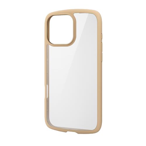 エレコム(ELECOM) PM-A24DTSLFCBE(ｶﾌｪｵﾚ) iPhone16 Pro Max用ｹｰｽ ﾊｲﾌﾞﾘｯﾄﾞ 衝撃吸収 軽量 ｶﾒﾗ周り保護