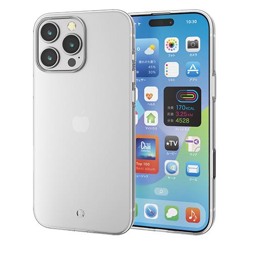 エレコム(ELECOM) PM-A24DUCTCR ｸﾘｱ iPhone16 Pro Max用ｹｰｽ ｿﾌﾄ ｶﾊﾞｰ 衝撃吸収 薄型 ｶﾒﾗﾚﾝｽﾞ保護設計