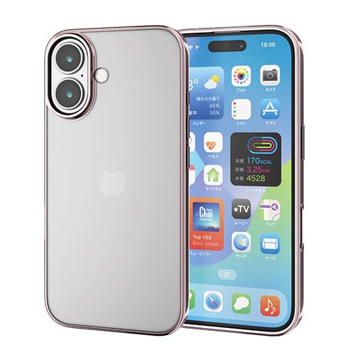 エレコム(ELECOM) PM-A24AUCTMPN(ﾒﾀﾘｯｸﾋﾟﾝｸ) iPhone16用ｹｰｽ ｿﾌﾄ ｶﾊﾞｰ 衝撃吸収 薄型 ｶﾒﾗﾚﾝｽﾞ保護設計