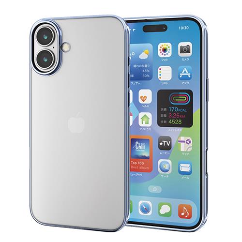 エレコム(ELECOM) PM-A24BUCTMBU(ﾒﾀﾘｯｸﾍﾟｰﾙﾌﾞﾙｰ) iPhone 16 Plus用ｹｰｽ ｿﾌﾄ ｶﾊﾞｰ ｶﾒﾗﾚﾝｽﾞ保護設計