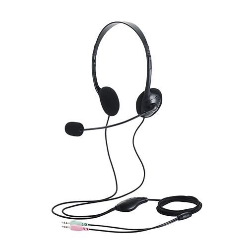 エレコム(ELECOM) HS-HP14SBK 両耳小型有線オーバーヘッドセット φ3.5mm3極ミニプラグ×2