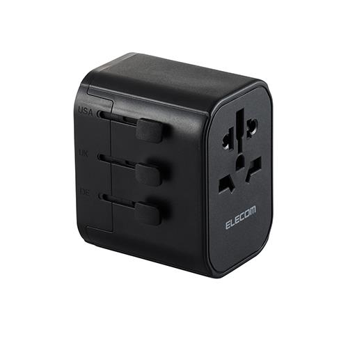 エレコム(ELECOM) T-HPAM-15A2CBK ブラック USBﾎﾟｰﾄ搭載海外用ﾏﾙﾁ変換ｱﾀﾞﾌﾟﾀｰ A BF O SEﾀｲﾌﾟ対応