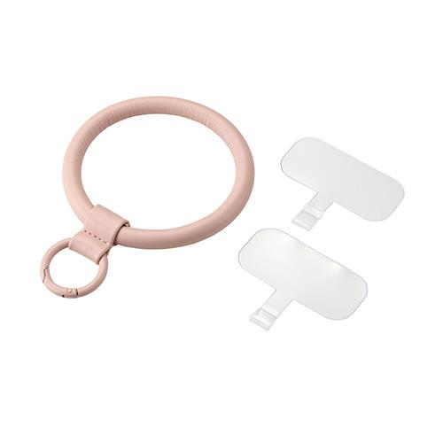 エレコム(ELECOM) P-STHPLNPN(ピンク) スマホハンドストラップ レザーリング &me