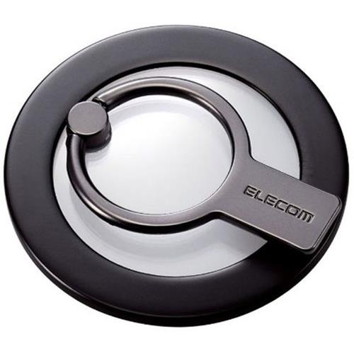 エレコム(ELECOM) P-STRMKHICRBK ブラック マグネットスマホリング 2WAY MagSafe対応iPhone対応