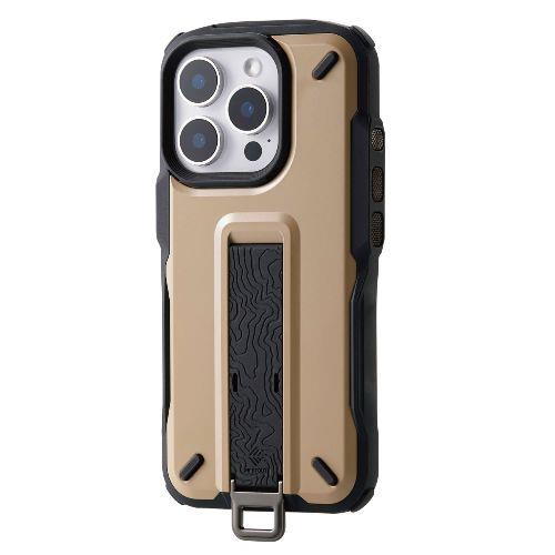 エレコム(ELECOM) PM-A24CNESTBE(サンドベージュ) iPhone 16 Pro ケース ハイブリッド 衝撃吸収 ストラップホール付 フィンガーベルト付 NESTOUT