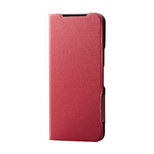 エレコム(ELECOM) PM-F243PLFURD(レッド) らくらくスマートフォン a / らくらくスマートフォン Lite MR01用 ｹｰｽ ﾚｻﾞｰ 手帳型 マグネット 超軽量