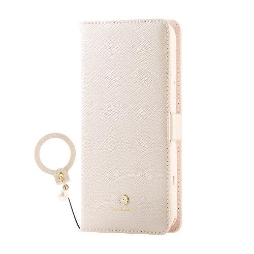 エレコム(ELECOM) PM-F244PLFJM2WH(ホワイト) らくらくスマートフォン F-53E ケース レザー 手帳型 マグネット 衝撃吸収 スタンド機能付 ﾐﾗｰ付 &me