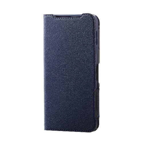 エレコム(ELECOM) PM-S244PLFUJNV(ネイビー) AQUOS sense9 SH-53E用 ケース レザー 手帳型 マグネット フラップ 衝撃吸収 超軽量 薄型 花柄