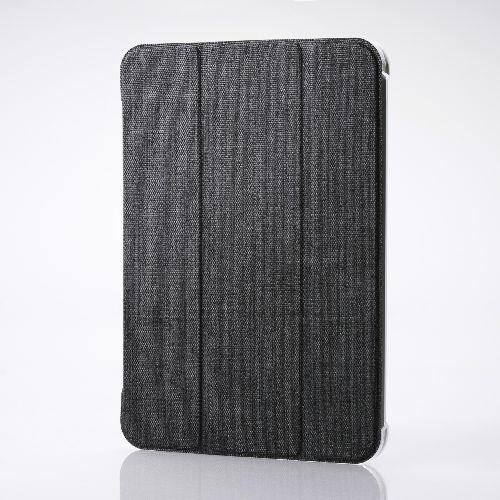エレコム(ELECOM) TB-A24SWVCBK(ブラック) iPad mini(A17 Pro)/第6世代 8.3インチ用 ケース ファブリック 手帳型 2アングル 背面クリア 超薄型