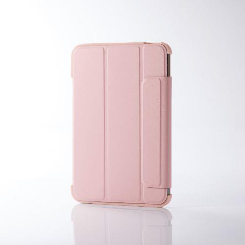 エレコム(ELECOM) TB-A24SWVFCPN ピンク iPad mini A17 Pro /第6世代 8.3インチ用 ケース ソフトレザー 手帳型 2アングル 耐衝撃 背面ｸﾘｱ 薄型