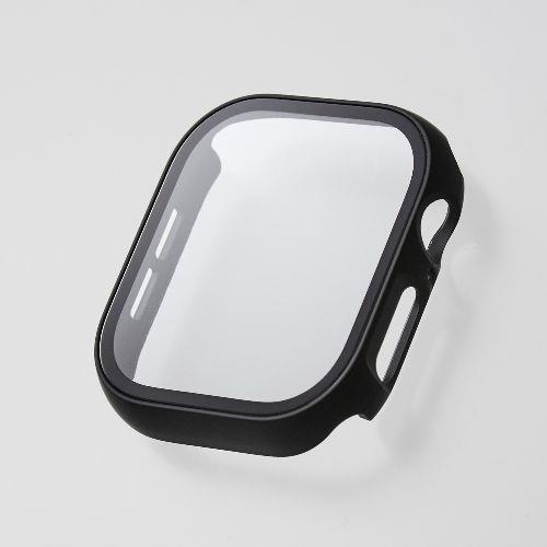 エレコム(ELECOM) AW-24AFCGOCBK(ブラック) アップルウォッチ カバー Series 10(46mm) フルカバー セラミックコート ゴリラガラス 表面硬度10H以上