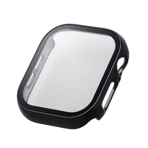 エレコム(ELECOM) AW-24AFCGPBK(ブラック) アップルウォッチ カバー Series 10 (46mm) フルカバー 表面硬度10H 全面保護 メタリック