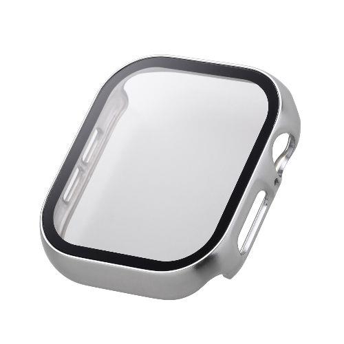 エレコム(ELECOM) AW-24AFCGPSV(シルバー) アップルウォッチ カバー Series 10 (46mm) フルカバー 表面硬度10H 全面保護 メタリック