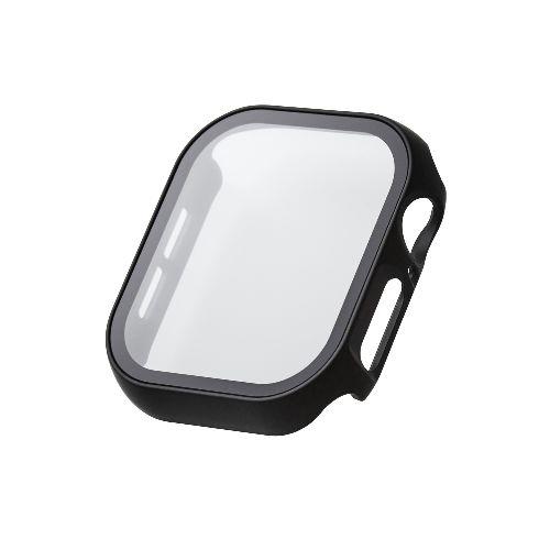 エレコム(ELECOM) AW-24BFCGMBK ブラック アップルウォッチ カバー Series 10 42mm フルカバー 反射防止 表面硬度9H 全面保護 メタリックライン