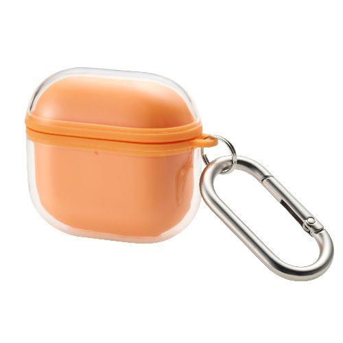エレコム(ELECOM) AVA-AP06AIR2DR オレンジ AirPods 4 ケース ソフト カバー ワイヤレス/MagSafe充電対応 衝撃吸収 落下防止 ｶﾗﾋﾞﾅ付 MUBRAIN